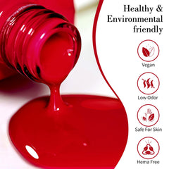 CANNI red gel nail polish brush for precise at-home application.