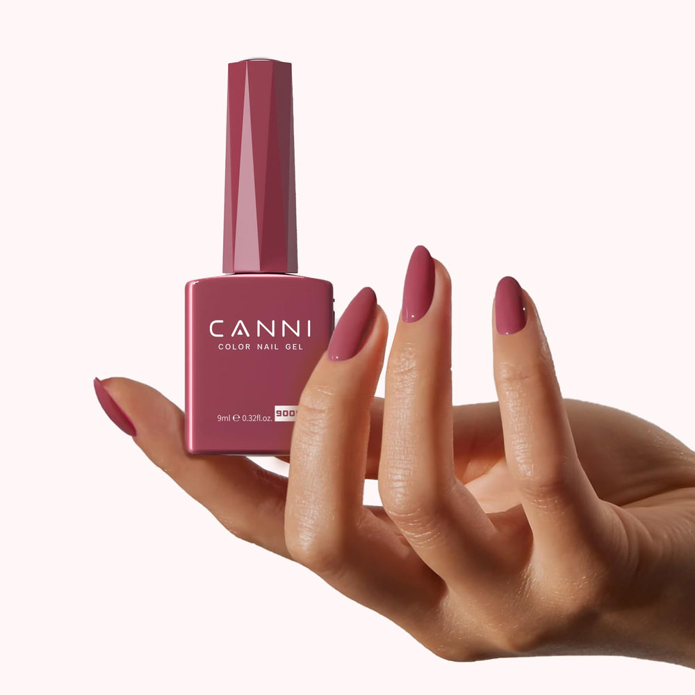 CANNI gel polish under UV/LED lamp cures quickly for efficient layering.