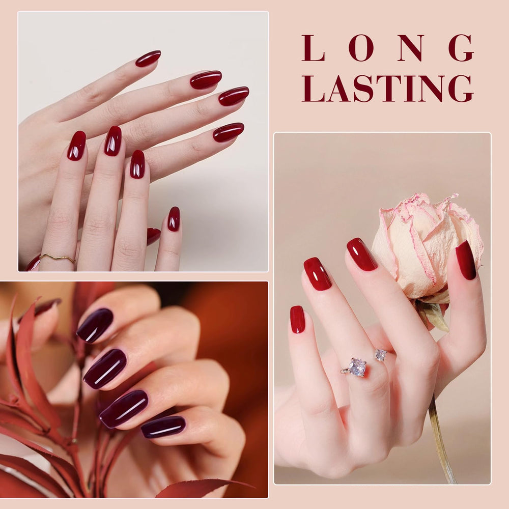 CANNI Red Gel Nail Polish Set 3D crystal label enhances premium packaging and shade ID.