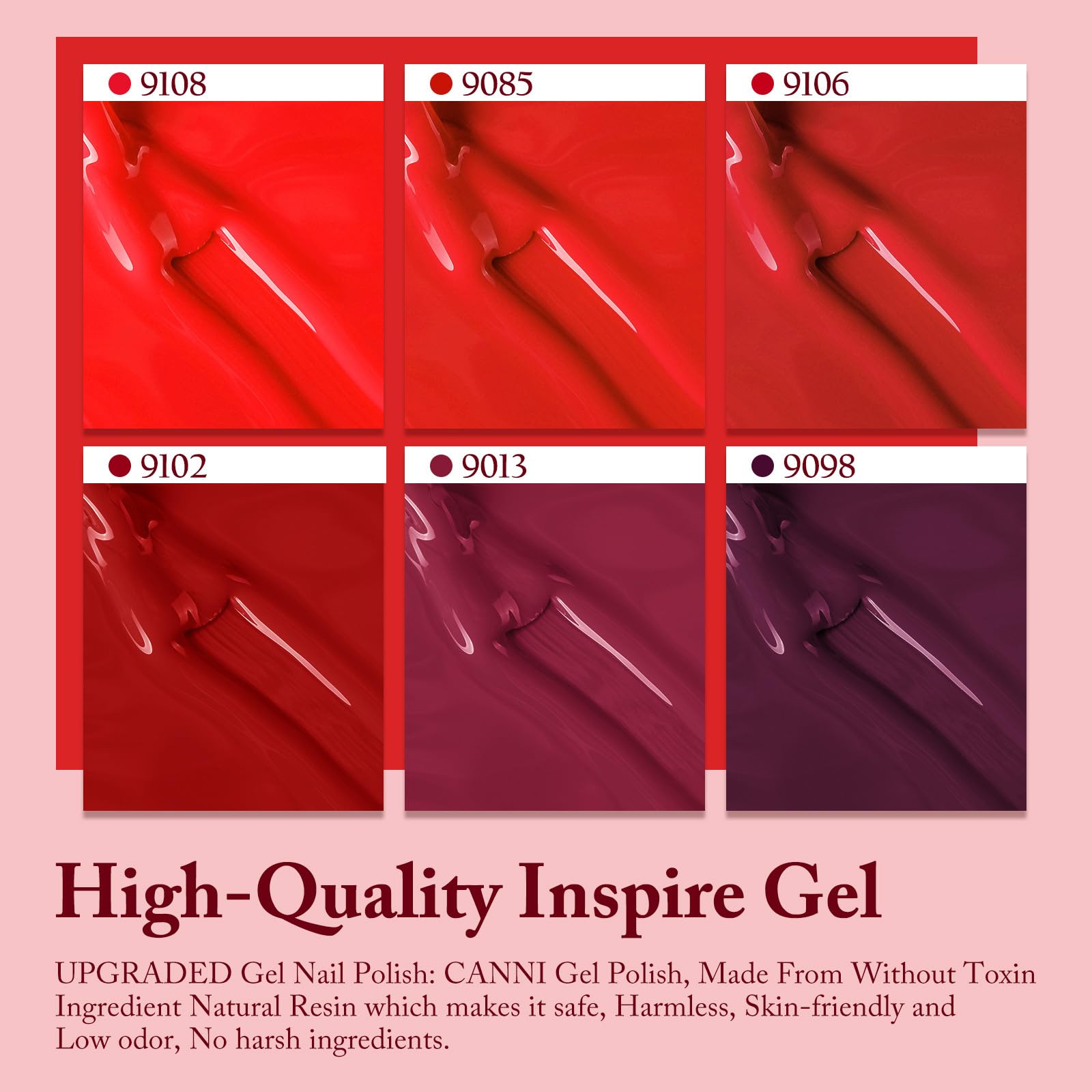 CANNI Red Gel Nail Polish Set gift-ready packaging suits birthdays and holidays.