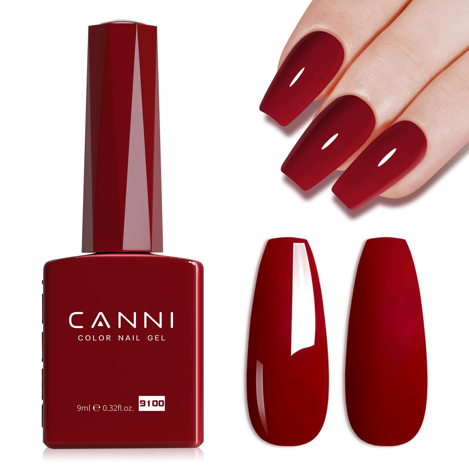 CANNI red gel polish bottle with deep red color for salon-worthy nails