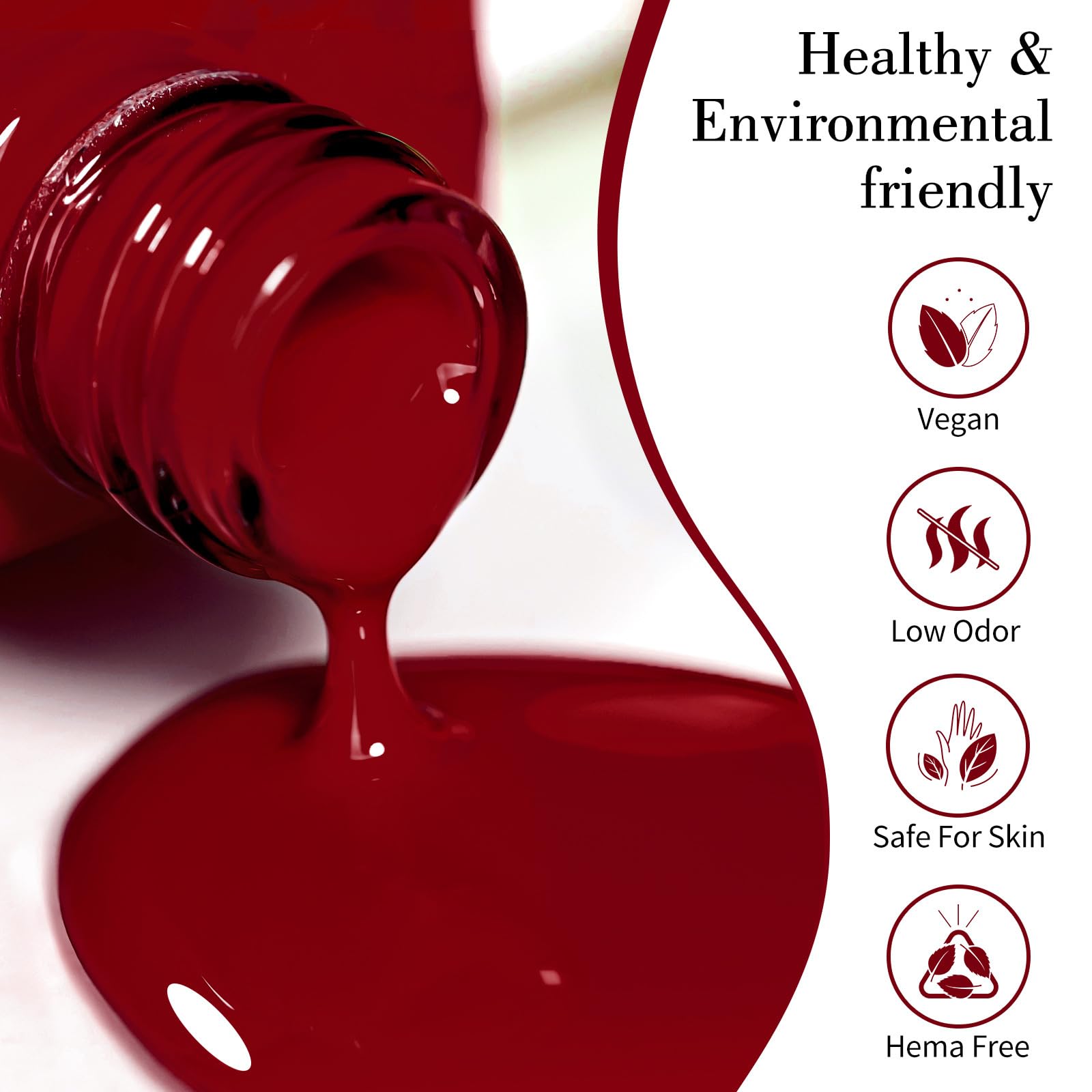 CANNI red gel polish brush applying smooth, even coverage for home manicures