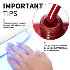 CANNI red gel polish gloss finish highlighting high-shine look