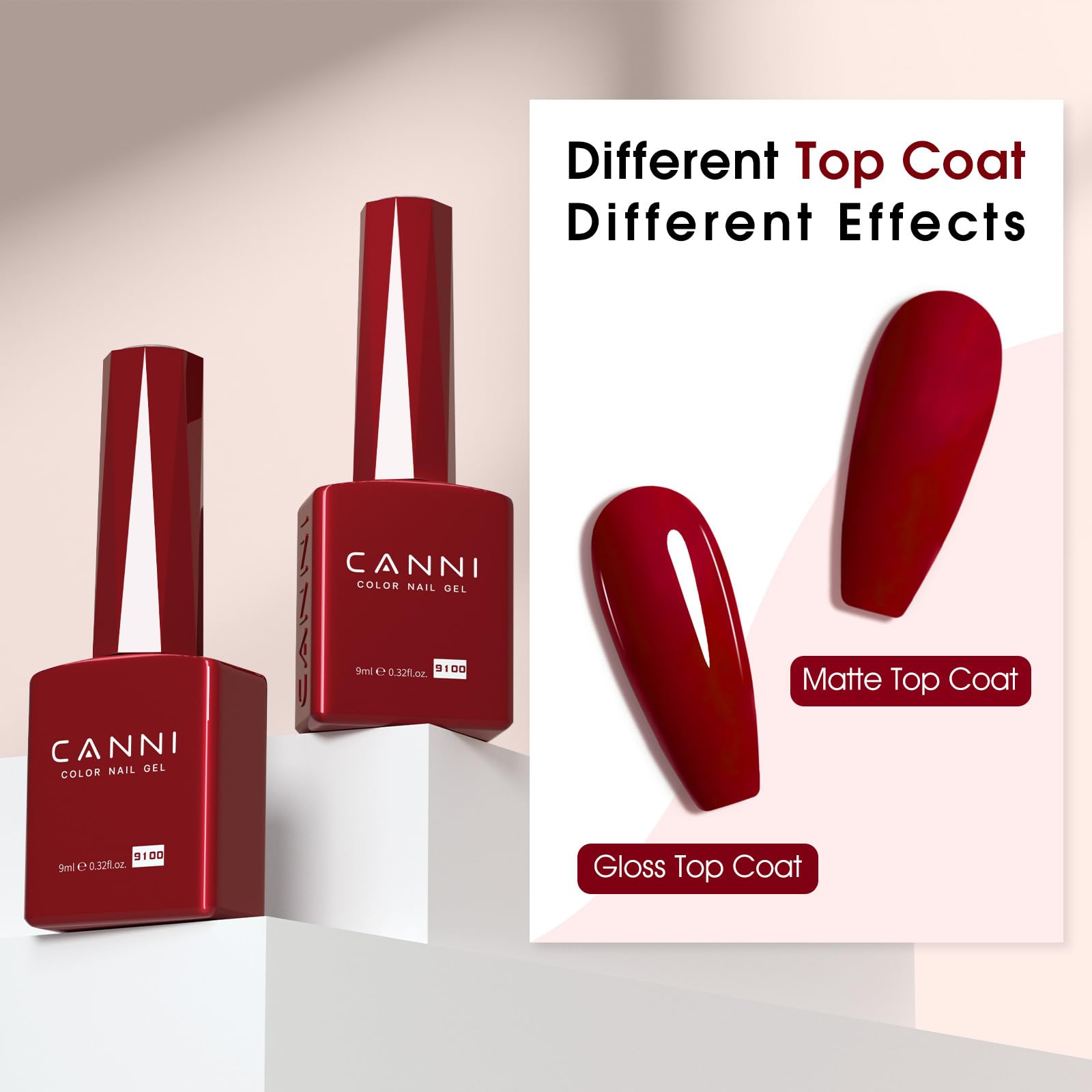 CANNI red gel polish hero shot ideal for gifting and self-care routines