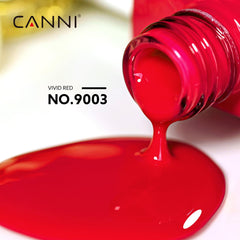 CANNI red gel polish swatches reveal vibrant shade and even coverage