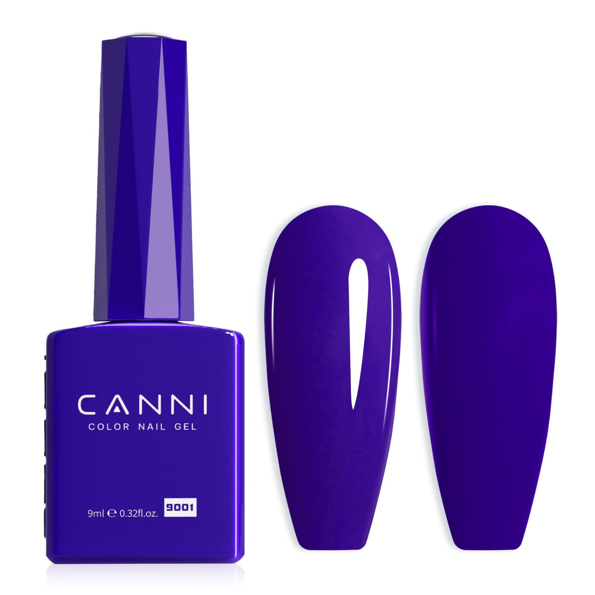 CANNI Royal Blue gel nail polish bottle front view, rich cobalt shade for salon-grade nails.