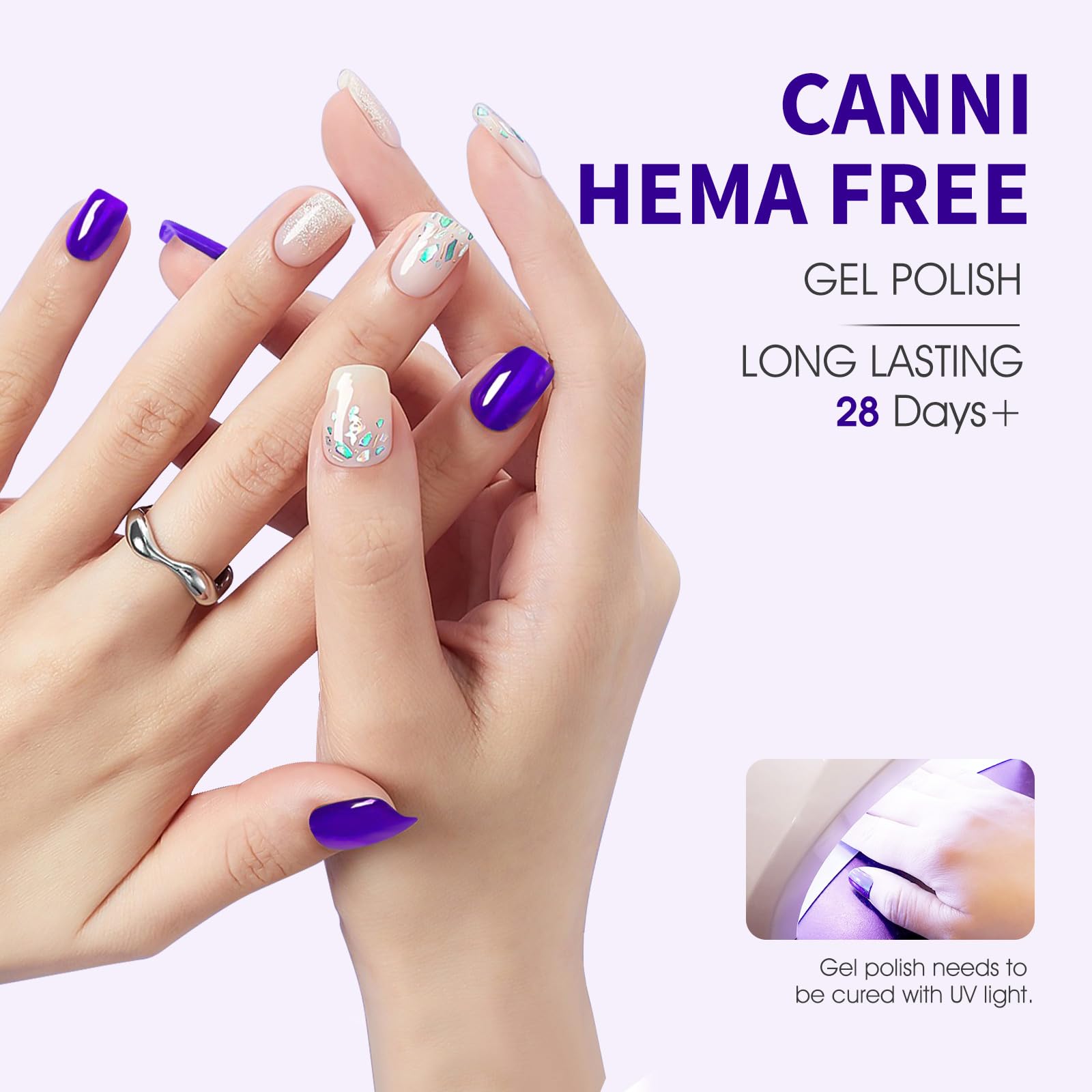 CANNI Royal Blue gel nail polish color swatch shows deep cobalt tone.
