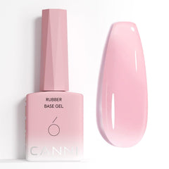 CANNI Rubber Base Gel bottle shows soft pink base coat for stronger nails.