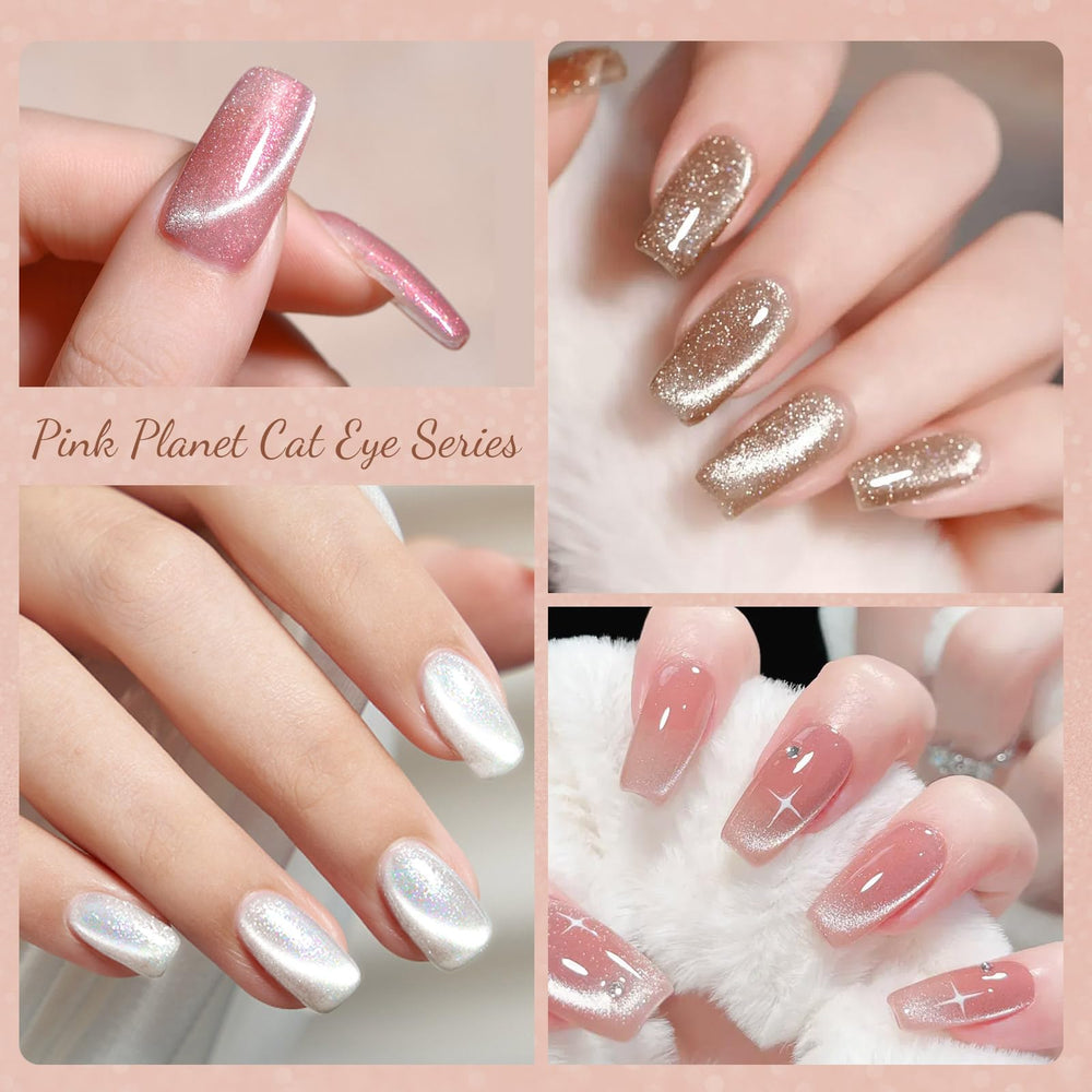 CANNI silver glitter shade enhances magnetic cat-eye effect