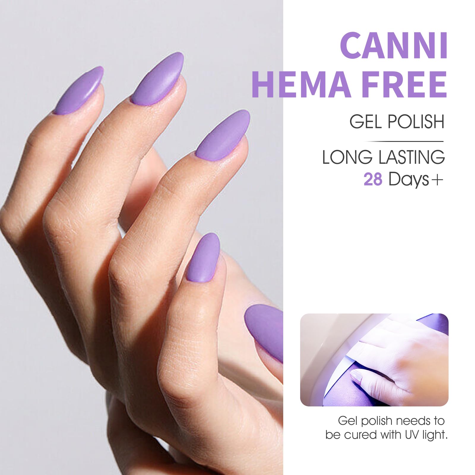 CANNI soak-off LED gel nail kit for easy removal and quick curing