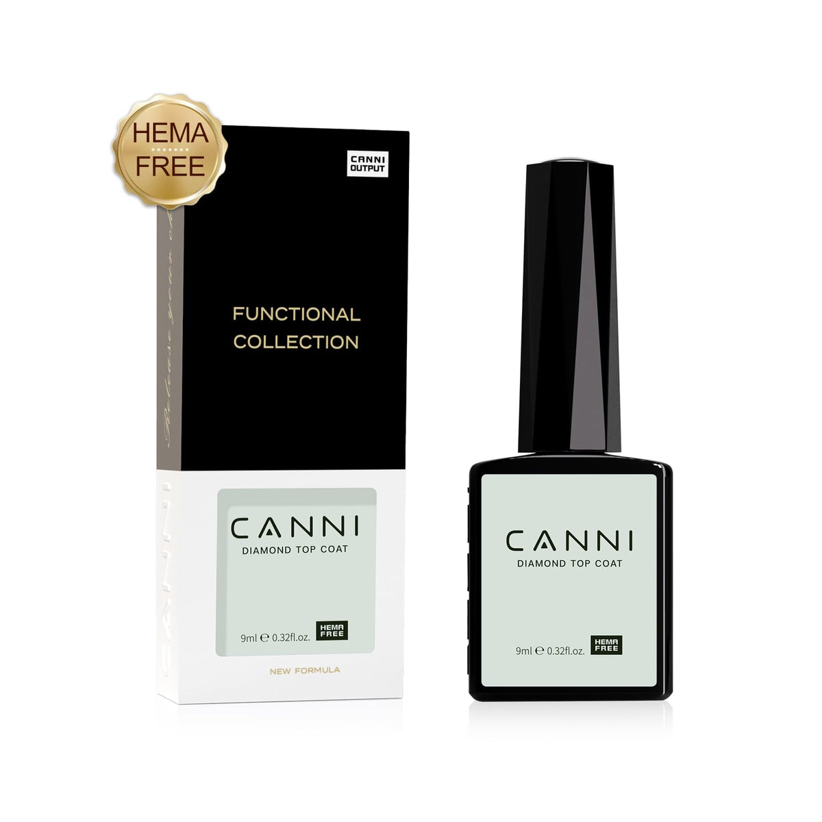 CANNI Top Coat bottle color view shows true shade for precise gel planning.