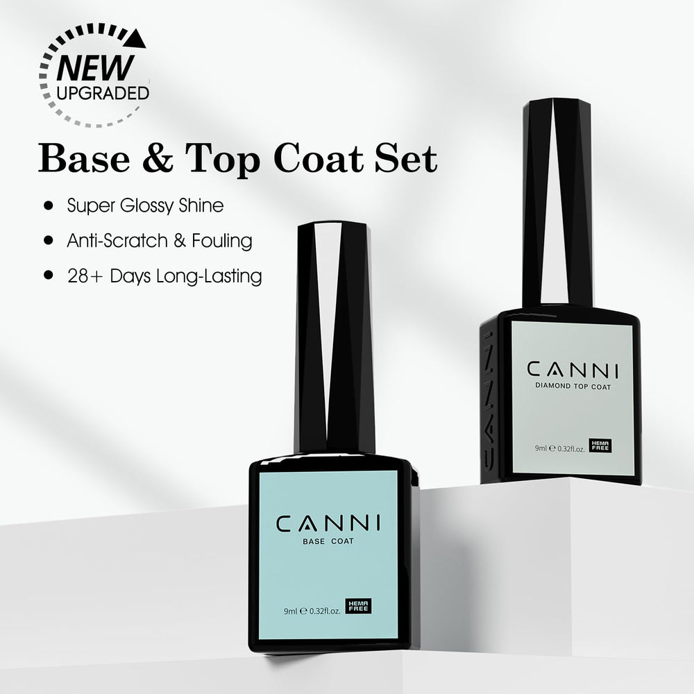 CANNI top coat bottle delivering a high-gloss finish for salon-like shine.