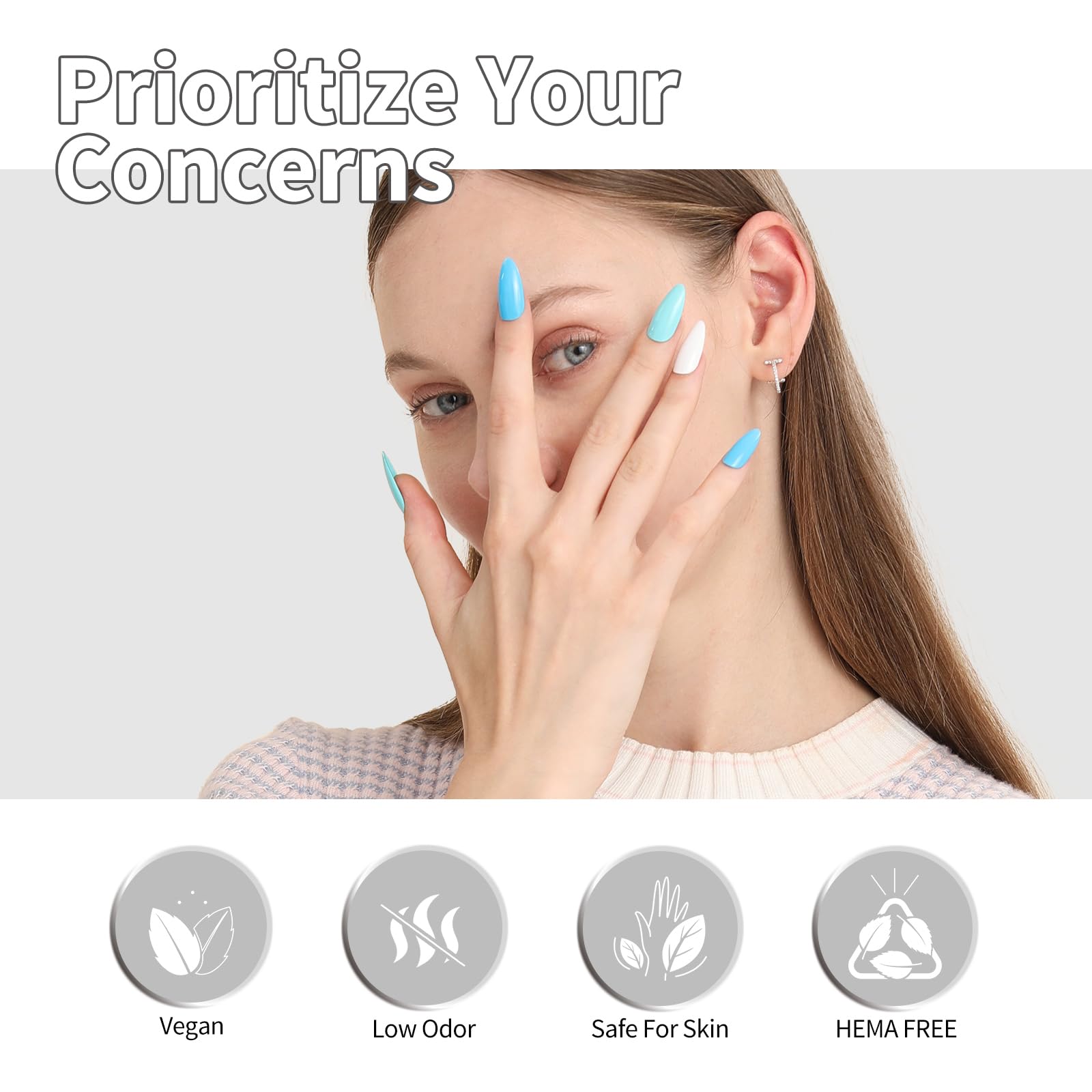 CANNI Top Coat French manicure close-up suggests salon-like shine at home.