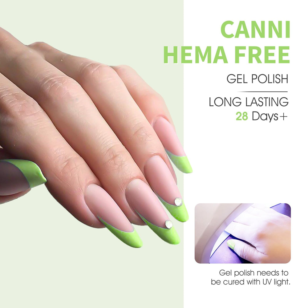 CANNI unique color bottles view helps select shades for gel nails.