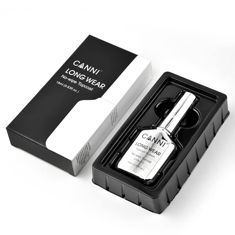 Under a lamp, CANNI Top Coat cures to a clear, glossy layer.