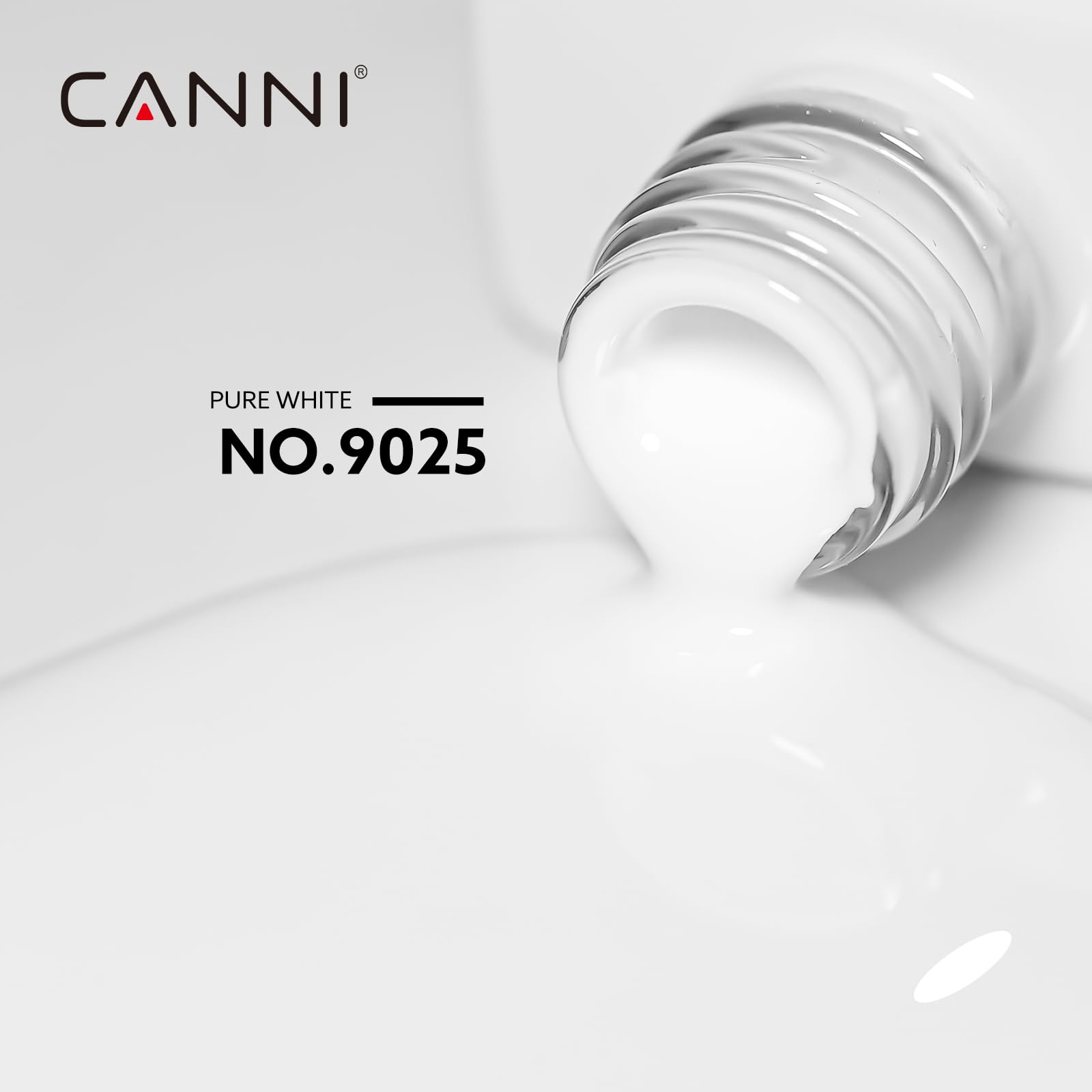 CANNI white gel nail polish bottles closeup shows true shade.