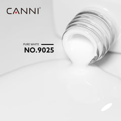 CANNI white gel nail polish bottles closeup shows true shade.