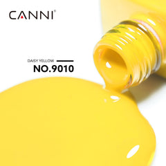 CANNI pastel yellow gel polish swatches demonstrate even coverage on light shades