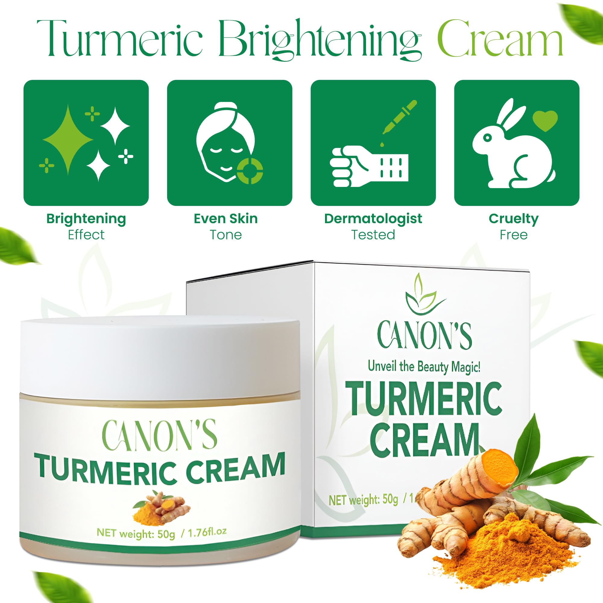Canon's Beauty Collection vitamin-c-turmeric-cream-texture-closeup shows creamy texture and subtle finish.