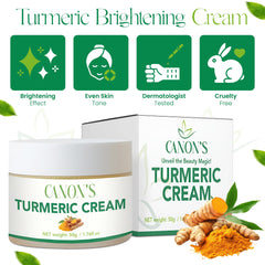 Canon's Beauty Collection vitamin-c-turmeric-cream-texture-closeup shows creamy texture and subtle finish.