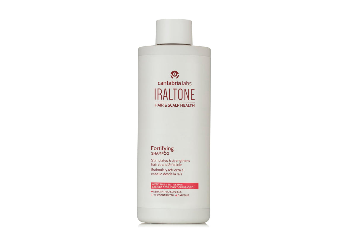 Cantabria Labs IRALTONE Fortifying Shampoo bottle front, ideal for energizing scalp care