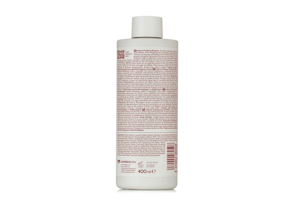 Cantabria Labs IRALTONE Fortifying Shampoo close-up lather shows rich foam and hair nourishment