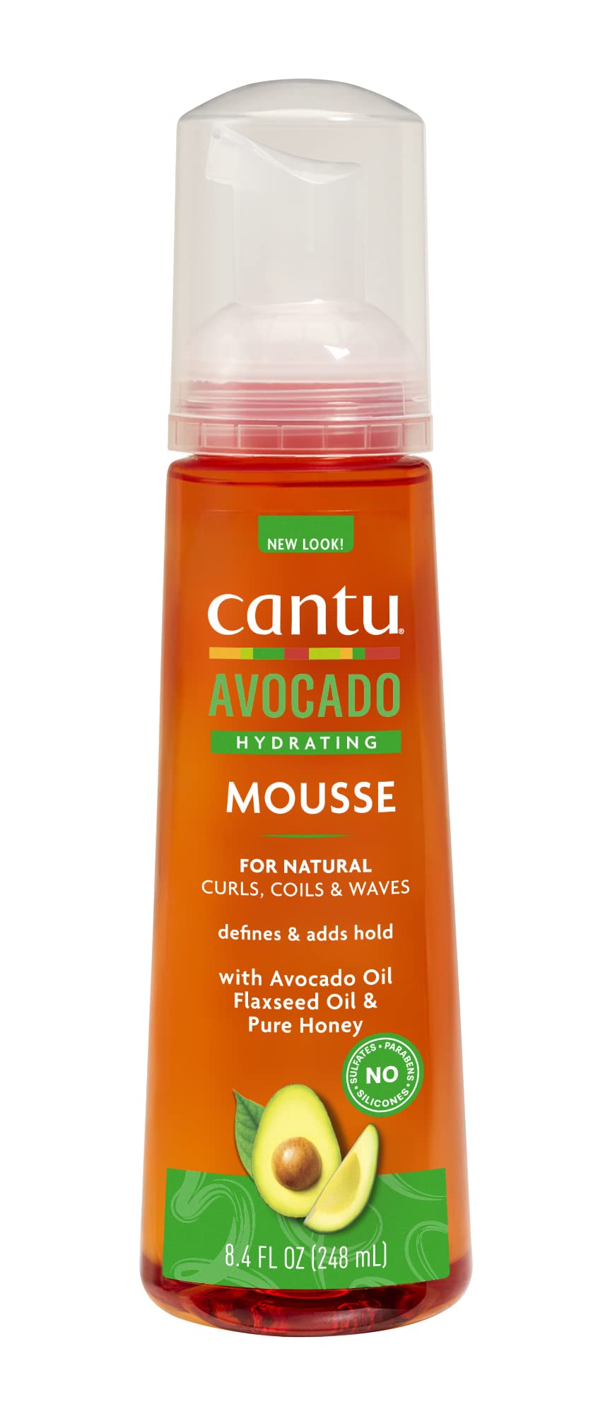 Cantu Avocado Hydrating Mousse curls definition for soft, frizz-free styling.
