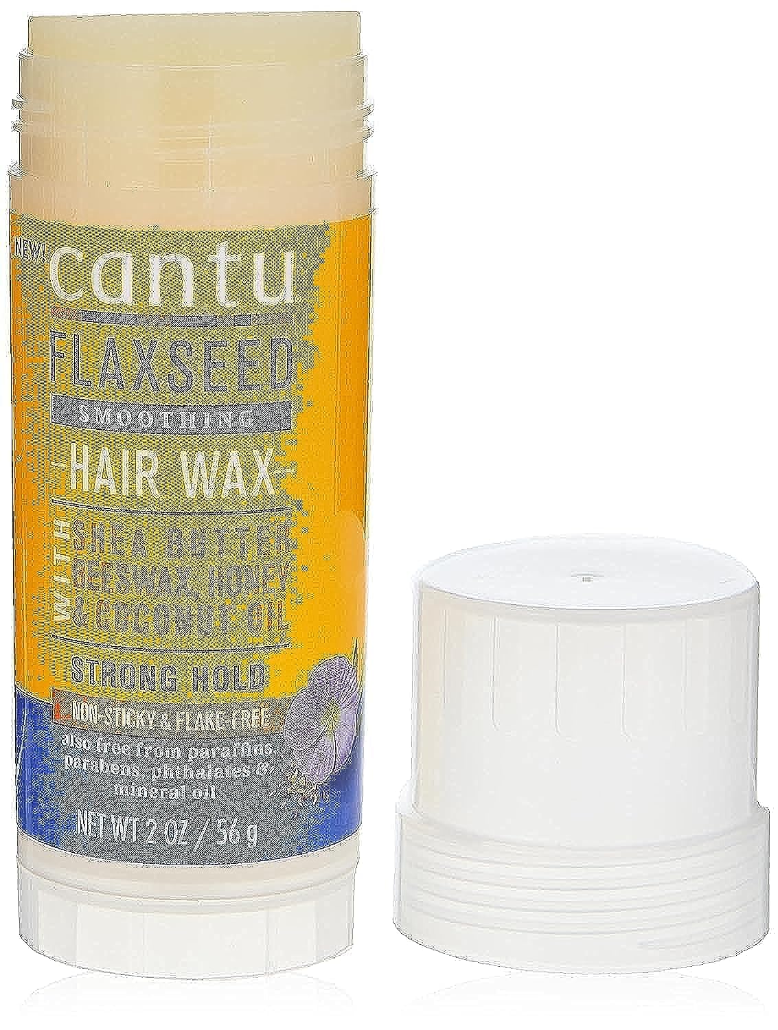 Cantu flaxseed smoothing wax bottle for smooth styling and frizz control
