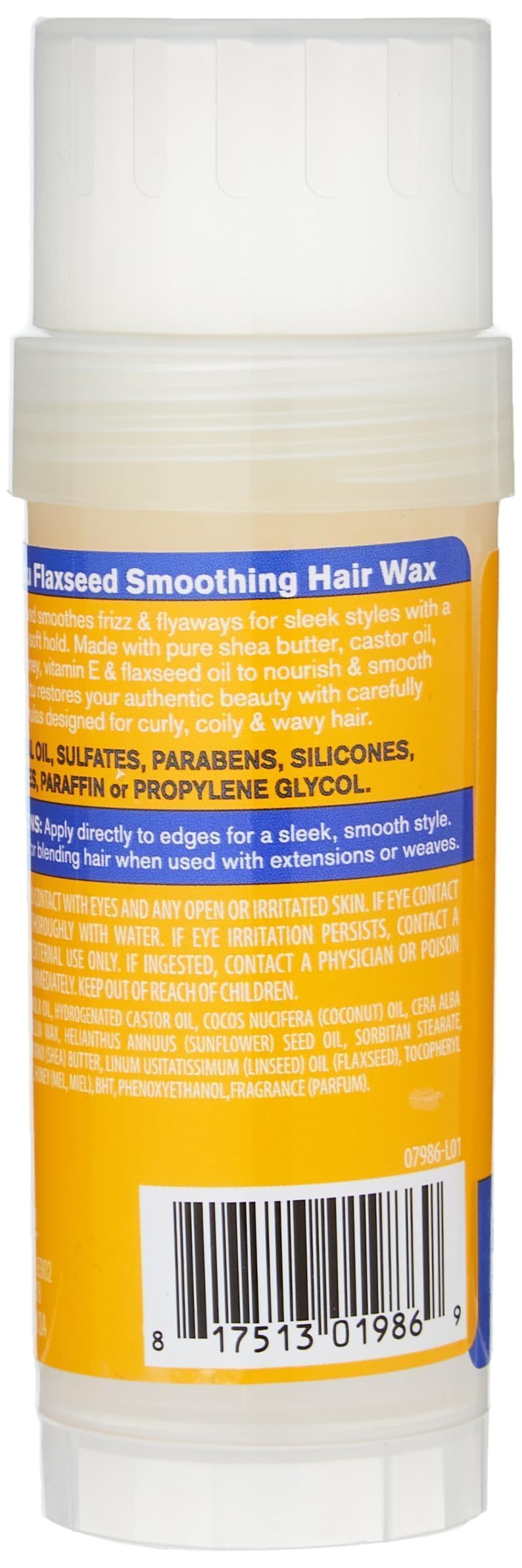 Hands applying Cantu wax to hair for edge control and shape
