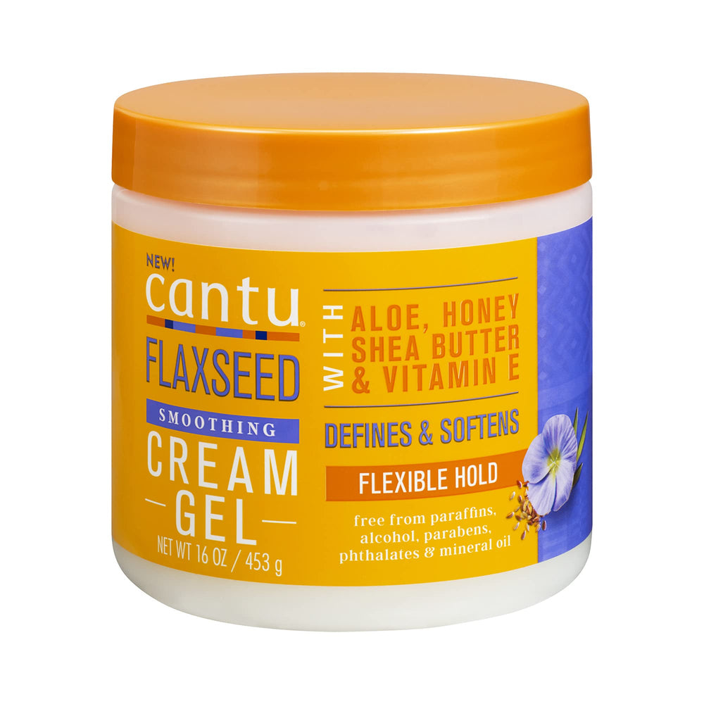 Cantu Flaxseed Styling Cream Gel bottle pour for easy hold