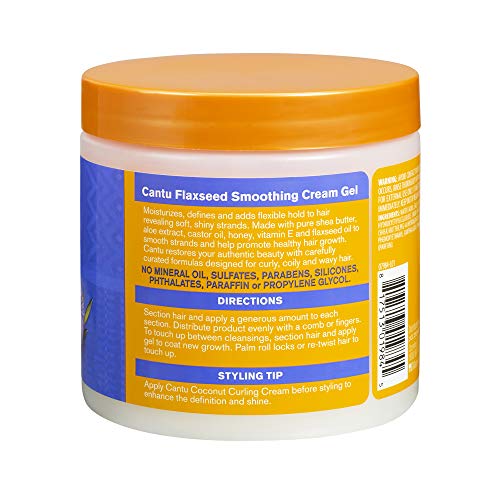 Cantu Flaxseed Styling Cream Gel applying on damp hair for even distribution