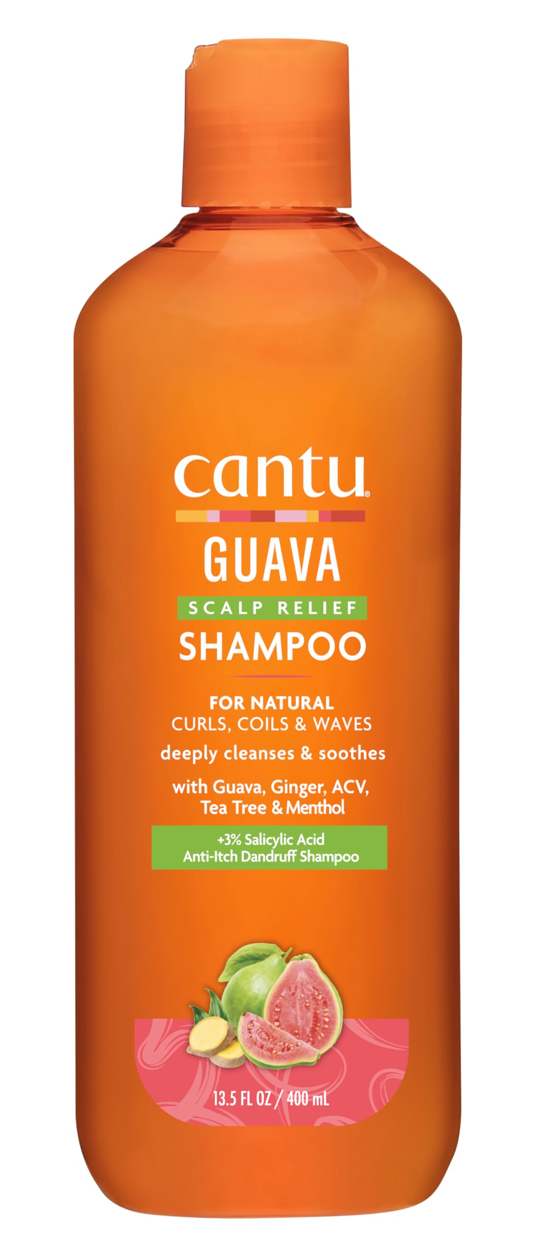 Cantu Guava Shampoo Scalp Relief front bottle for gentle cleansing