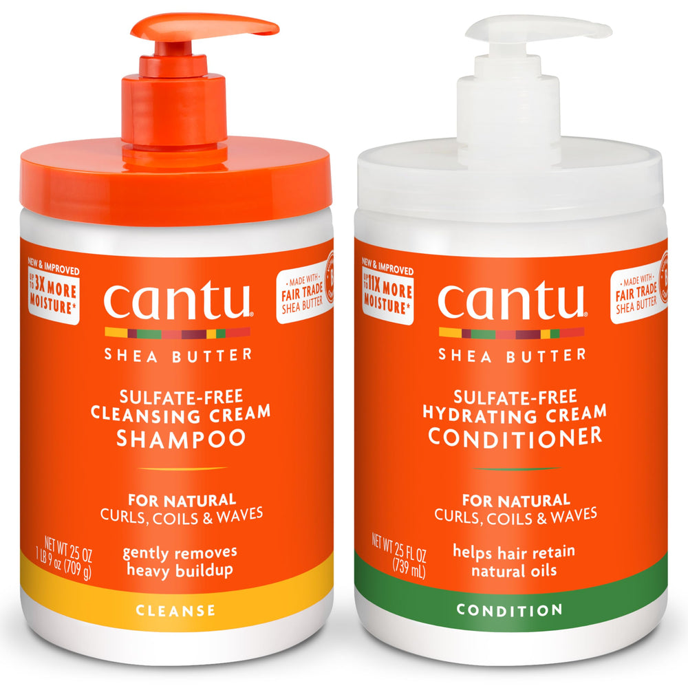 Cantu Shea Butter shampoo bottle ready for gentle cleansing.