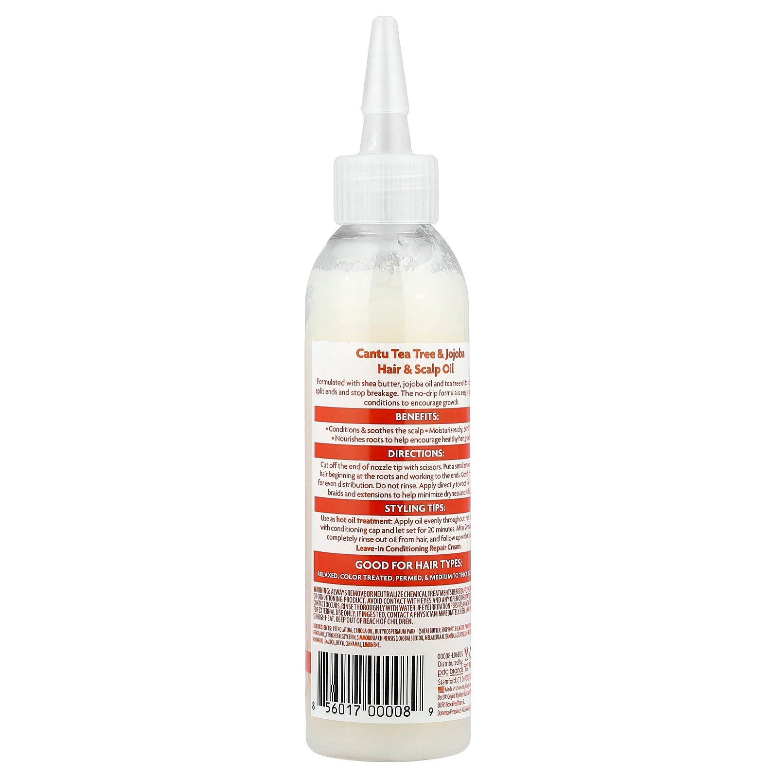 Cantu Shea Butter No Drip Oil on hair with natural shine.