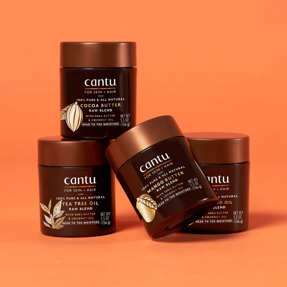 Cantu Body Butter on dry skin patch demonstrates hydration.