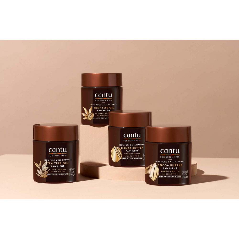 Cantu packaging from multiple angles showing jar design.