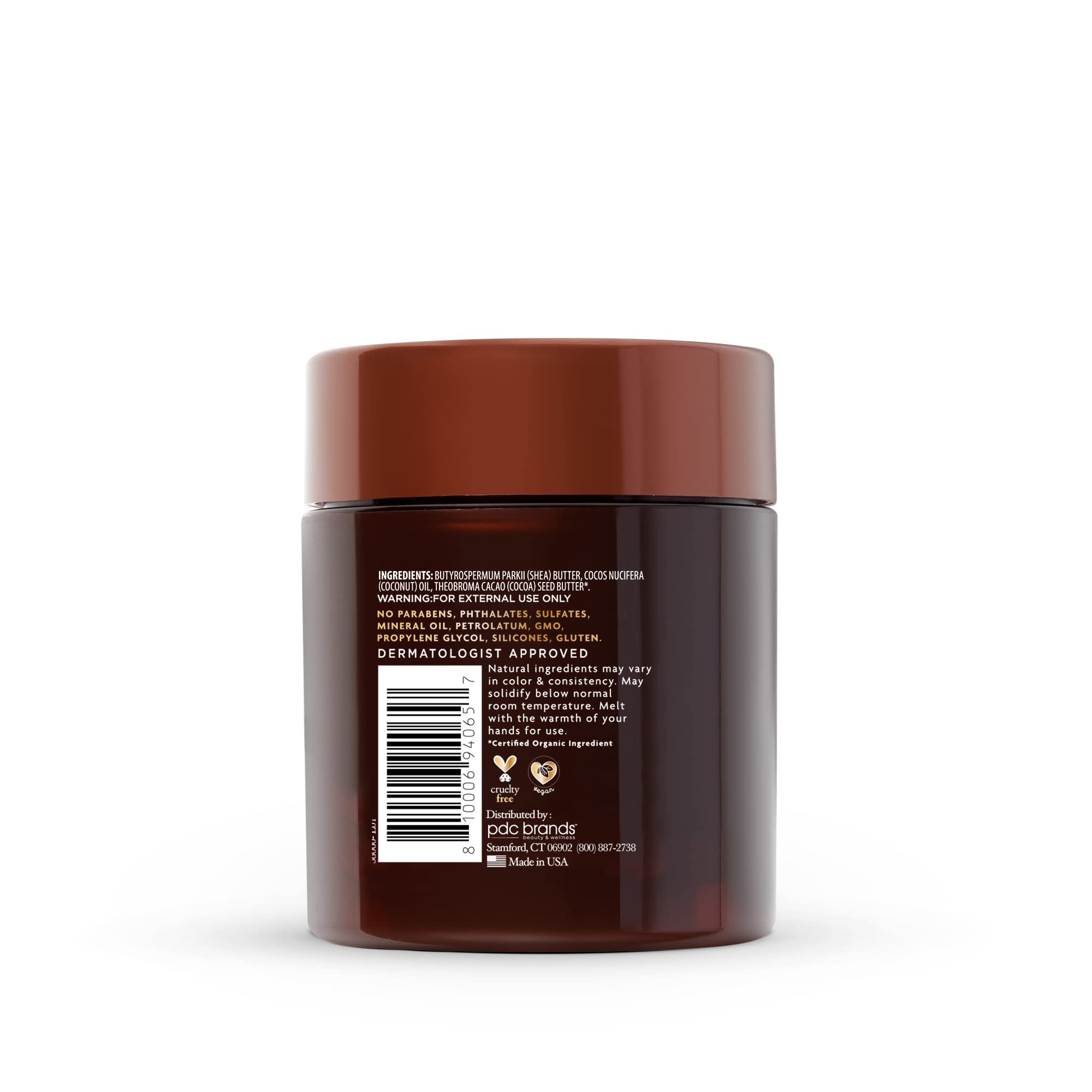 Cantu Skin Therapy Cocoa-Shea-Coconut blend visual for deep hydration.