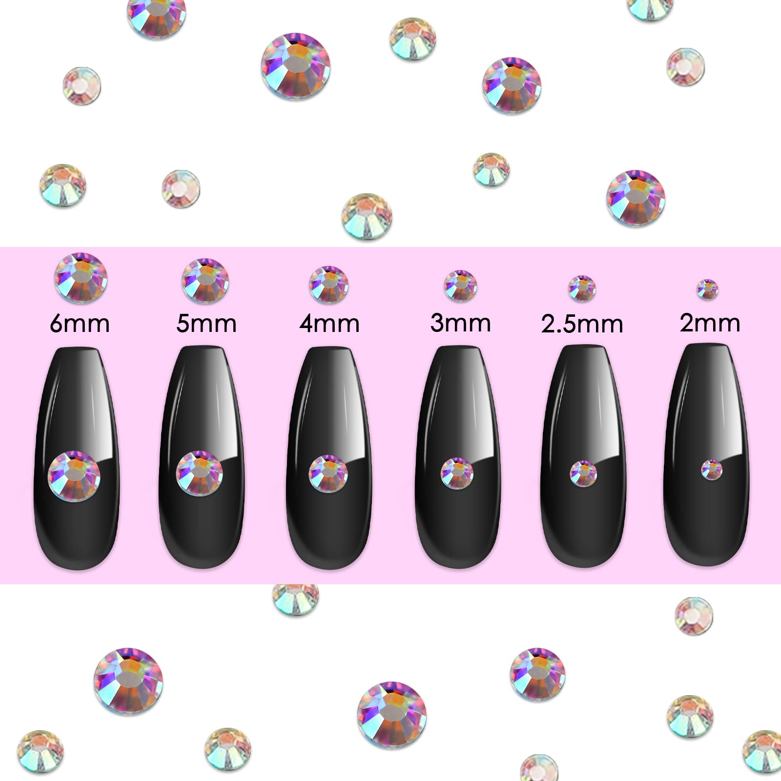 Canvalite flat back rhinestones with matte base for firmer adhesion.