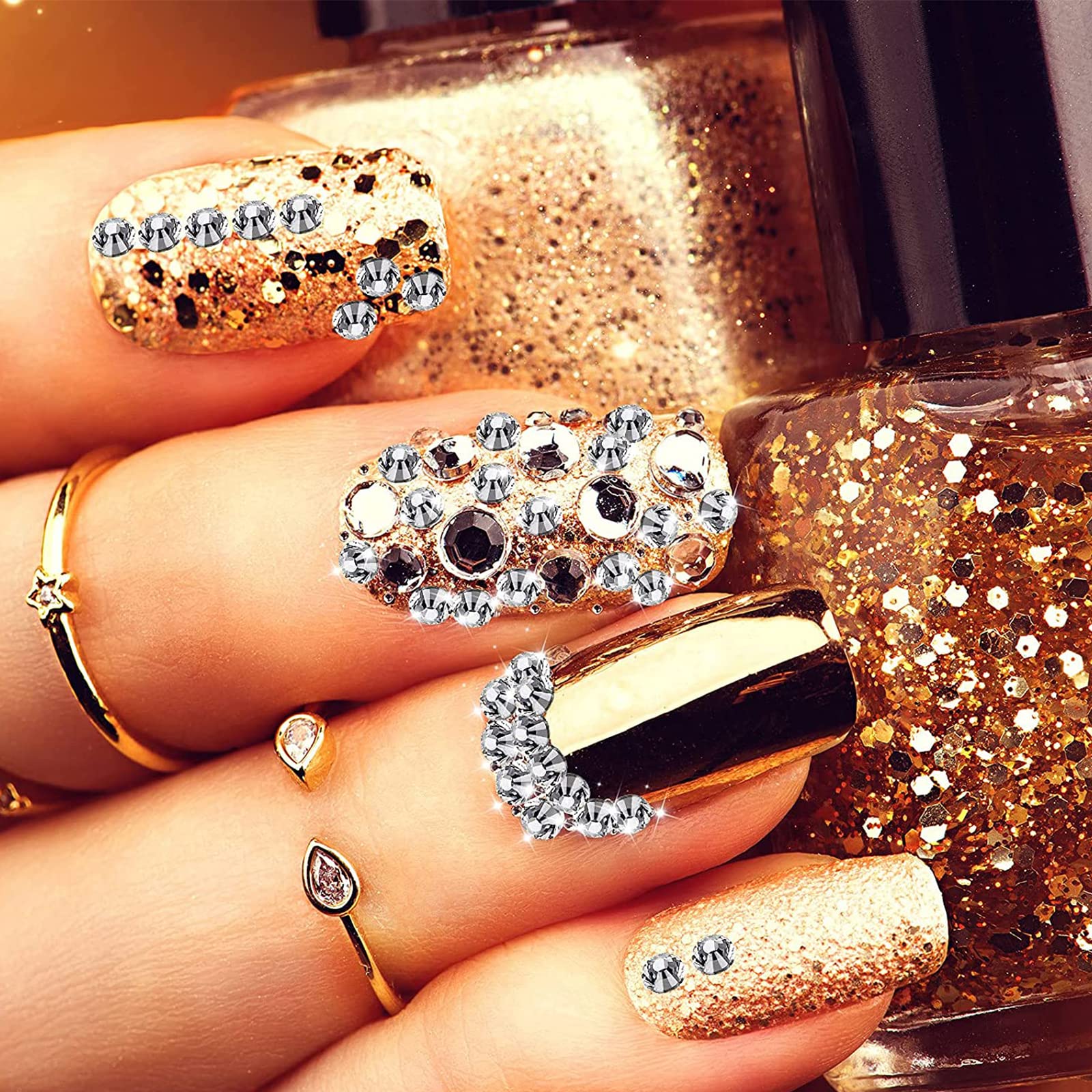 Canvalite nail art gems for nails and crafts with easy adhesion.