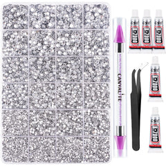 CANVALITE 2mm resin jelly rhinestones in 24-grid box for precise nail art