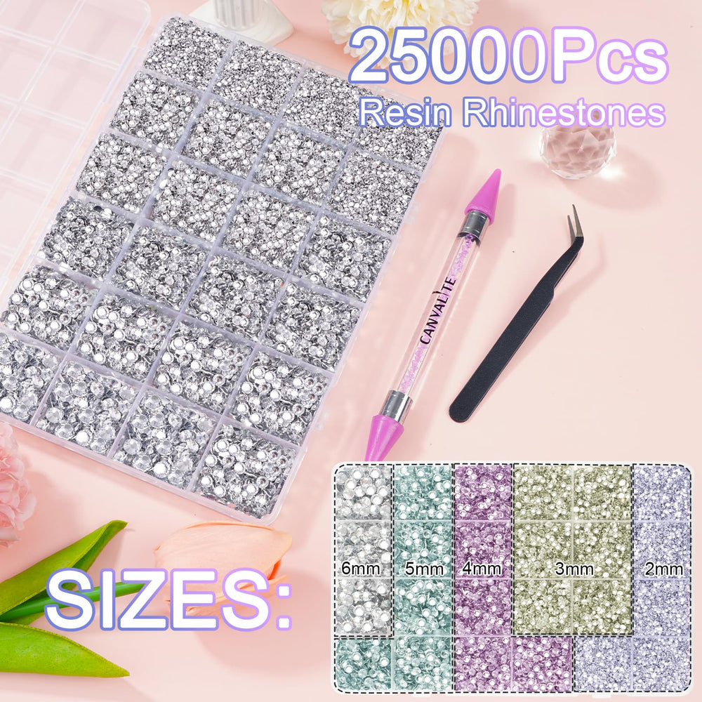 CANVALITE 6mm rhinestones in 24-grid tray for dramatic sparkle