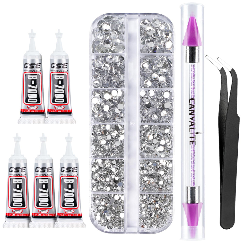 Canvalite rhinestones flat-back multipack in varied sizes for versatile nail art.
