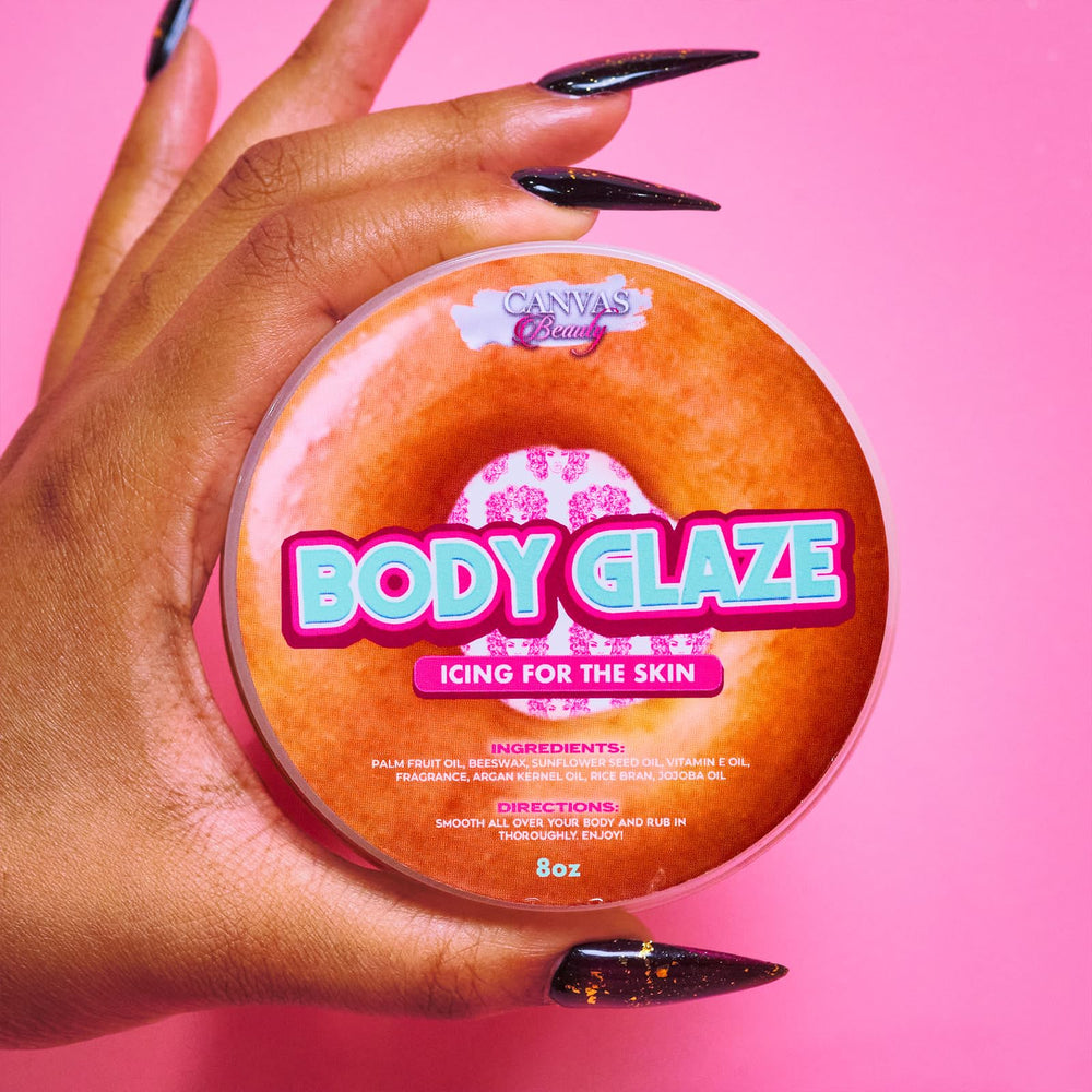 Canvas Beauty Body Glaze daily ritual application; quick absorption on damp or dry skin.