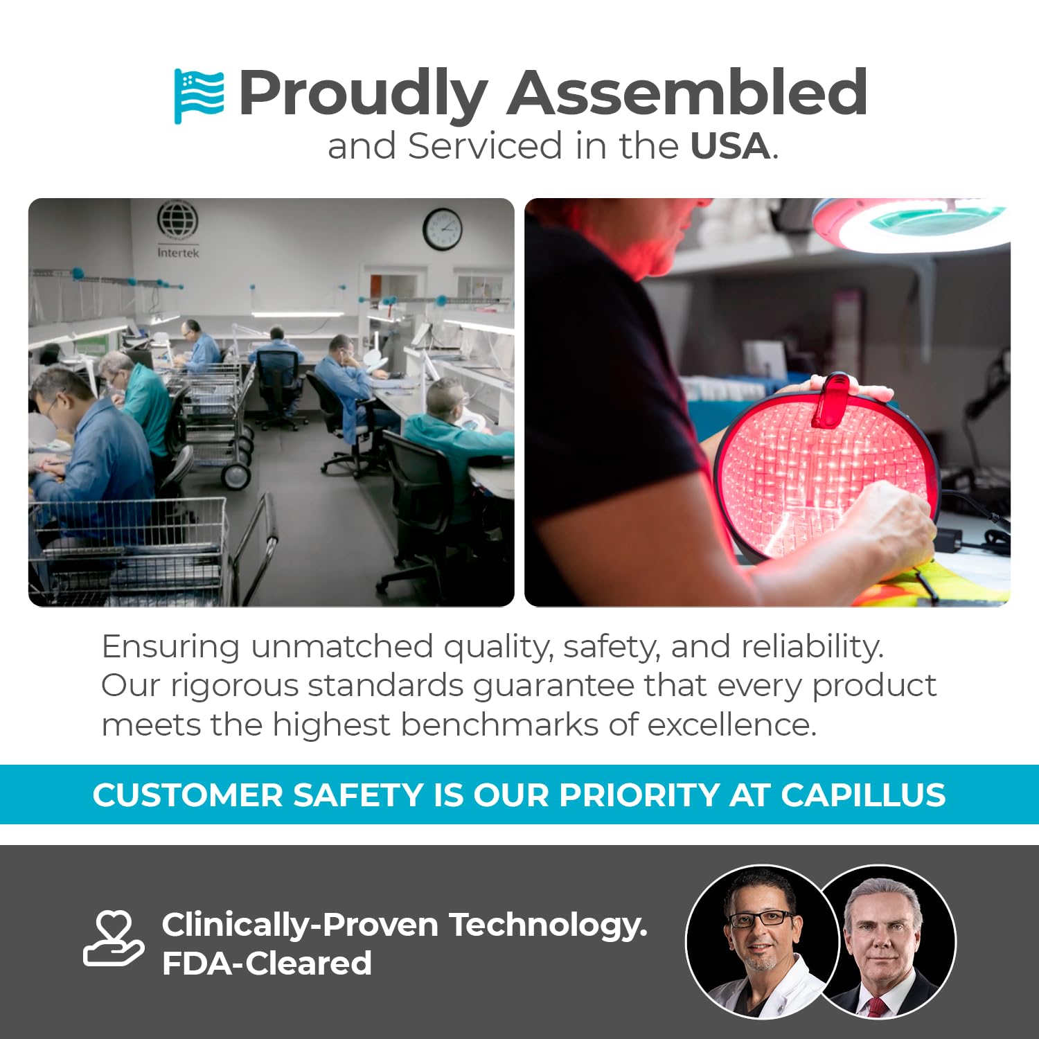 Capillus Pro retail packaging box showcasing product features.