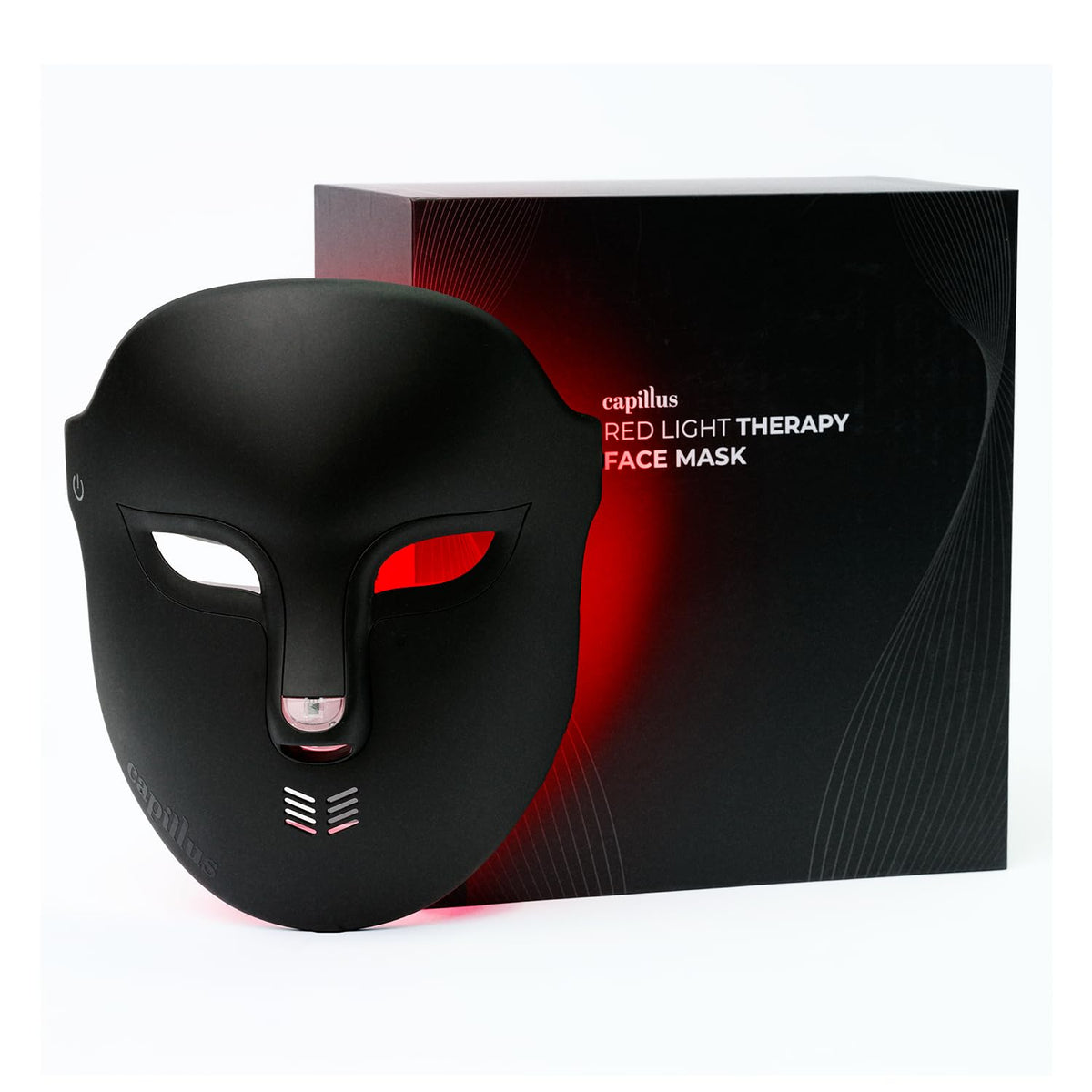 Capillus red light therapy mask front view for at-home skincare sessions.