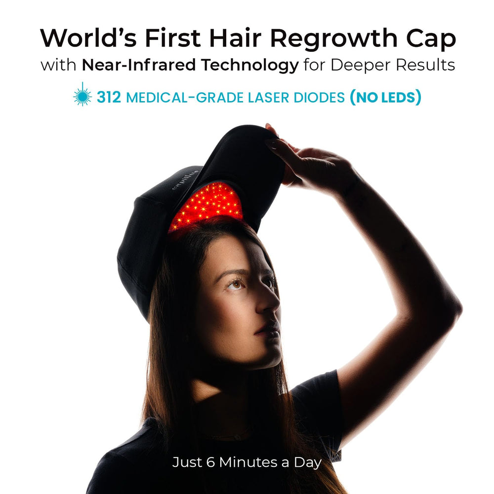 Capillus Spectrum wearable cap in use during daily activities.