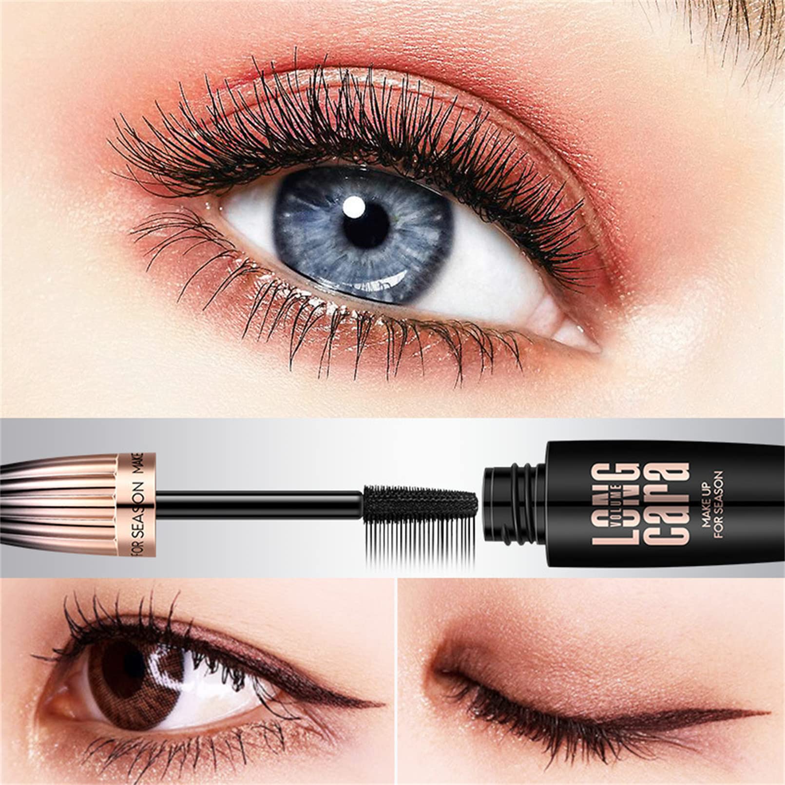 Cappuvini My Amazing Lashes on vanity with a natural makeup look.
