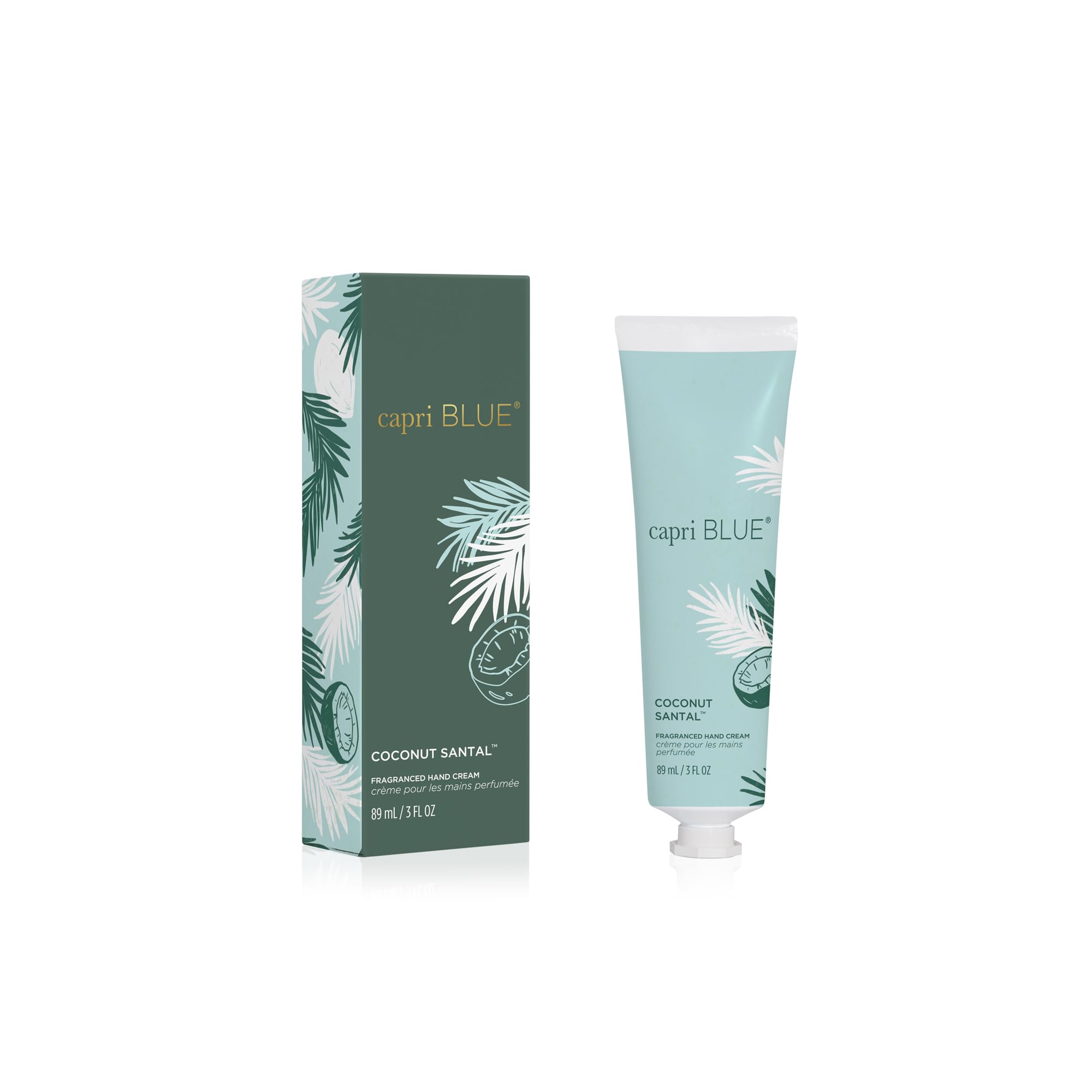 Capri Blue Flora Edit hand cream tube in Coconut Santal for on-the-go hydration.
