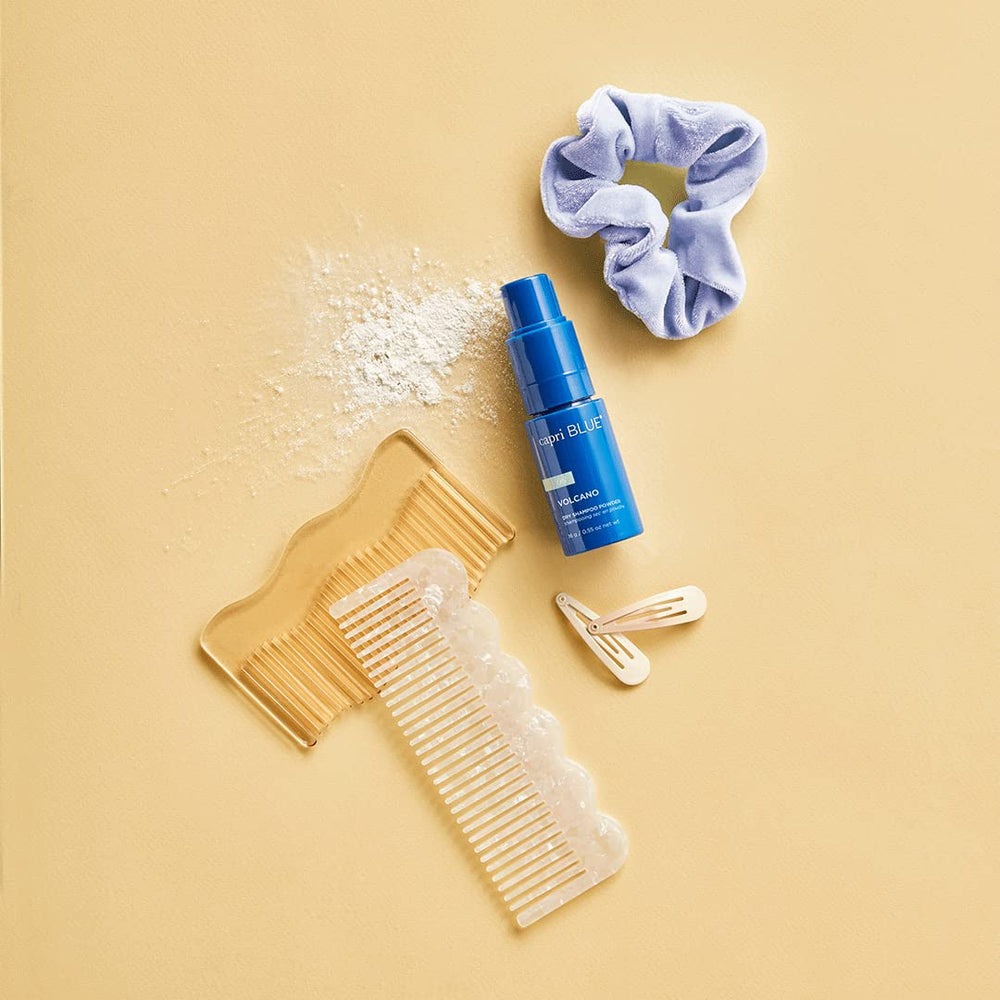 Capri Blue Volcano dry shampoo powder adds texture and lift between washes.