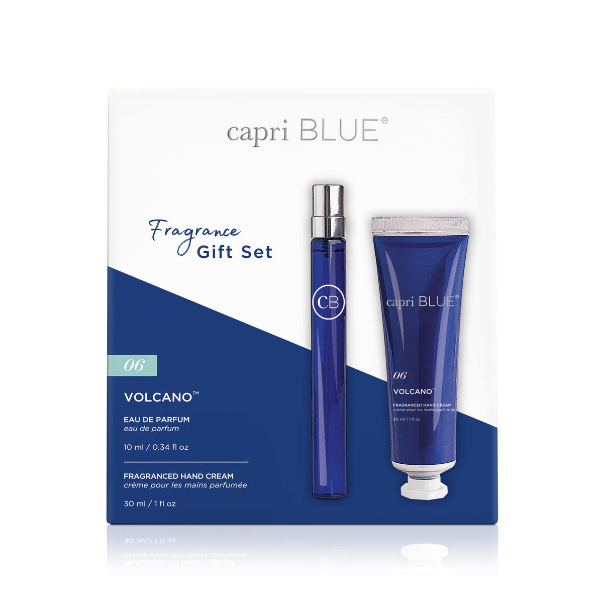 Capri Blue Volcano Eau de Parfum 10ml bottle, portable fragrance for on-the-go use.